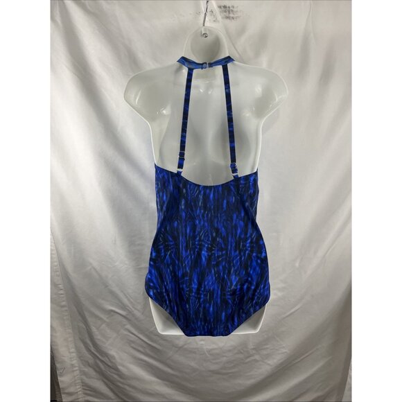 Miraclesuit Blue Patterned One-Piece Suit in Women's Size 14 - Picture 4 of 10